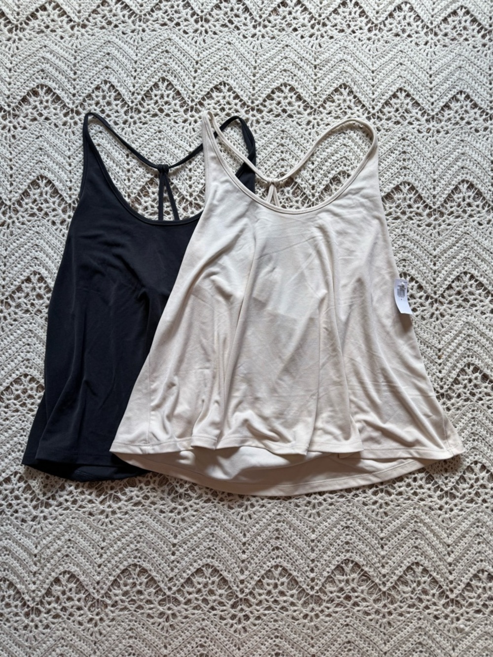 NWT Women’s Boho Bohemian Flow Tank Top Black & Cream Bundle Mock Free People